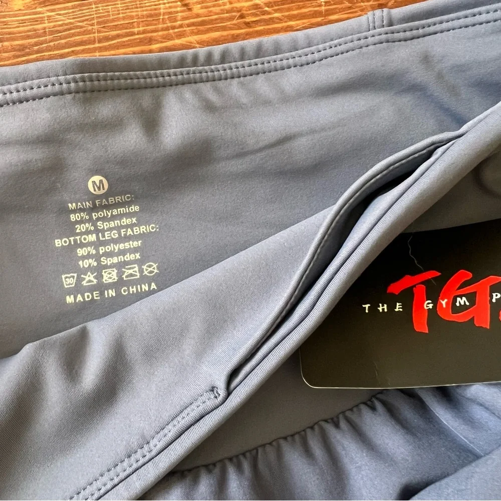 The Gym People Women's Athletic Shorts Size Medium Blue Lined Pockets NWT - Picture 6 of 10